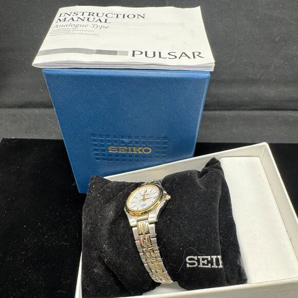 Seiko SUT038 Solar Gold & Silver Tone Stainless Steel Date Women\'s Watch